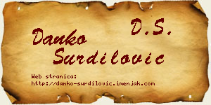 Danko Šurdilović vizit kartica